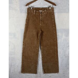 Shop Stevie Womens L Wide‎ Leg Pants Stretch Corduroy High Rise Brown 70's Donna